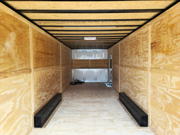 8.5x26 V-Nose White Enclosed Trailer (2) 7K Axles 50 AMP Electrical Package & Cabinets - Image 16
