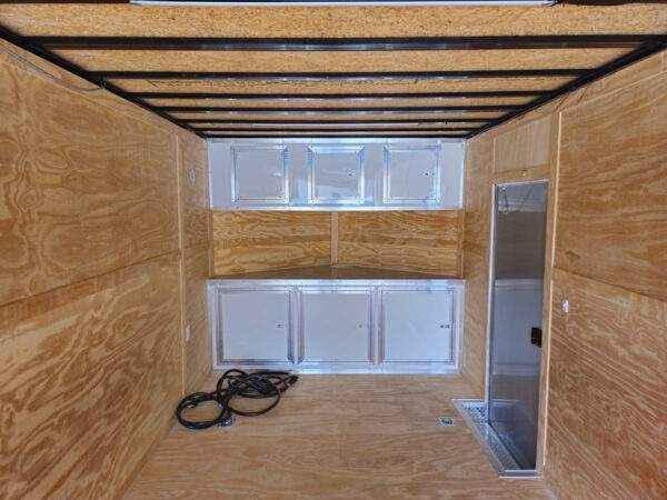 8.5x26 V-Nose White Enclosed Trailer (2) 7K Axles 50 AMP Electrical Package & Cabinets - Image 17