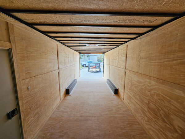 8.5x26 V-Nose White Enclosed Trailer (2) 7K Axles 50 AMP Electrical Package & Cabinets - Image 19