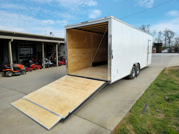 8.5x26 V-Nose White Enclosed Trailer (2) 7K Axles 50 AMP Electrical Package & Cabinets - Image 23