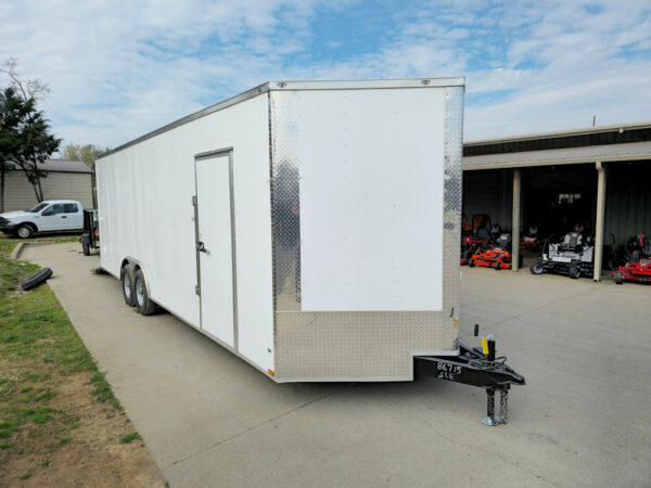 8.5x26 V-Nose White Enclosed Trailer (2) 7K Axles 50 AMP Electrical Package & Cabinets - Image 25