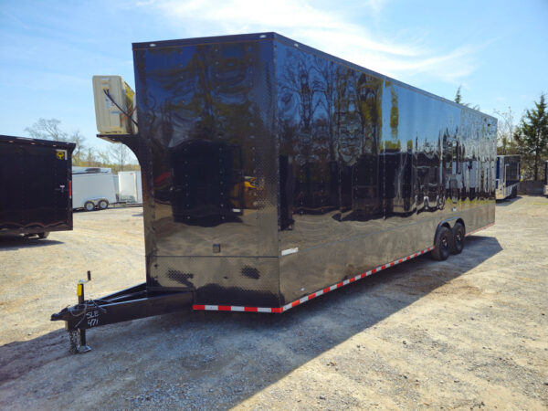 8.5' X 30' Custom Enclosed Trailer Black W/BO Electric & A/C - Image 3