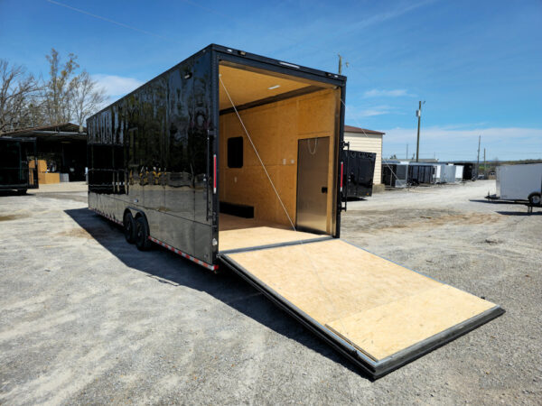 8.5' X 30' Custom Enclosed Trailer Black W/BO Electric & A/C - Image 19