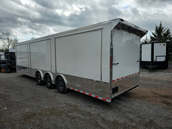8.5' X 32' Enclosed Trailer White Custom Car Hauler - Image 3