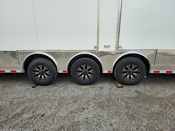 8.5' X 32' Enclosed Trailer White Custom Car Hauler - Image 4