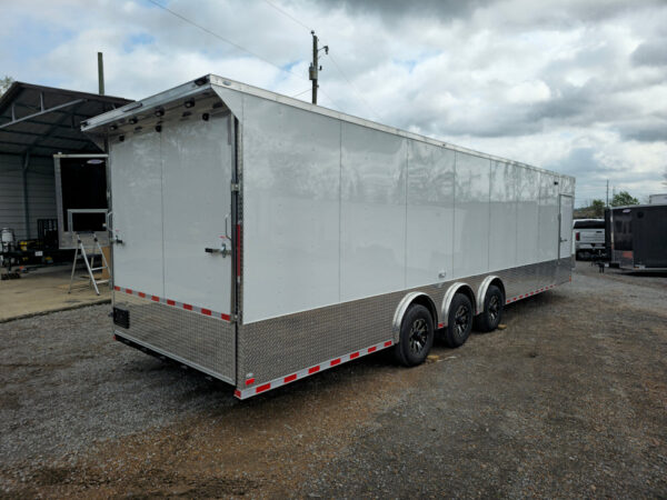 8.5' X 32' Enclosed Trailer White Custom Car Hauler - Image 6