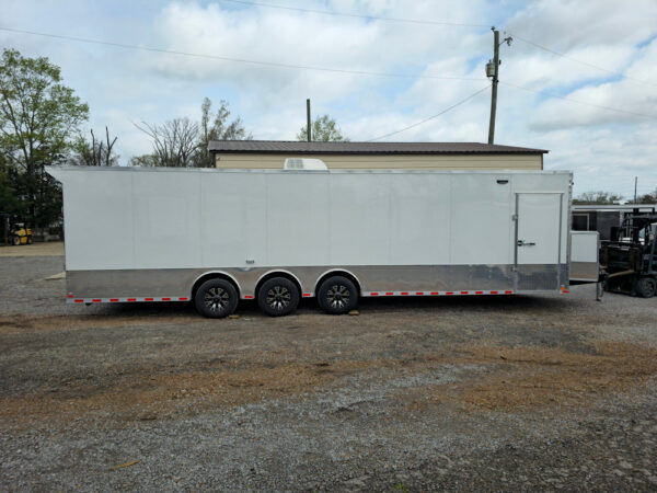 8.5' X 32' Enclosed Trailer White Custom Car Hauler - Image 7