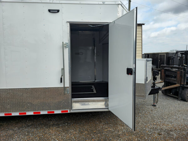 8.5' X 32' Enclosed Trailer White Custom Car Hauler - Image 11