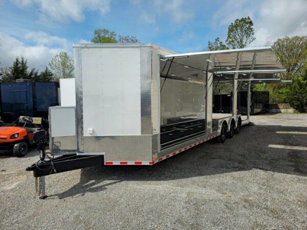 8.5' X 32' Enclosed Trailer White Custom Car Hauler - Image 21