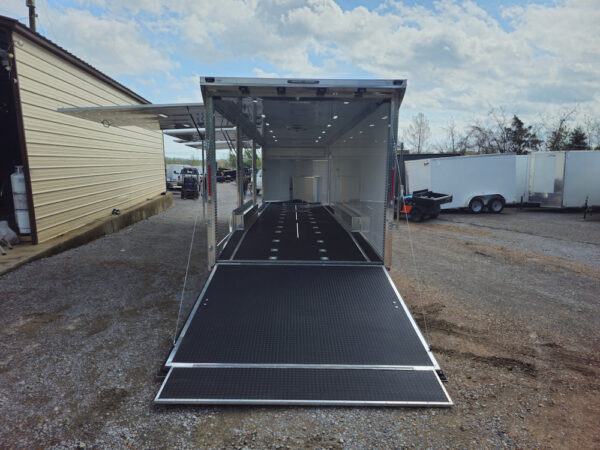 8.5' X 32' Enclosed Trailer White Custom Car Hauler - Image 23