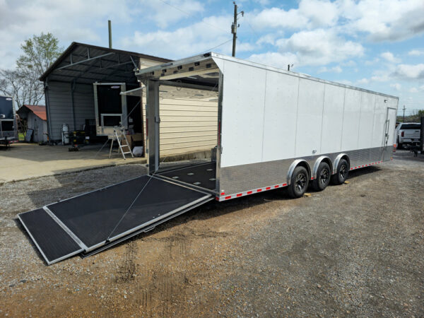 8.5' X 32' Enclosed Trailer White Custom Car Hauler - Image 24