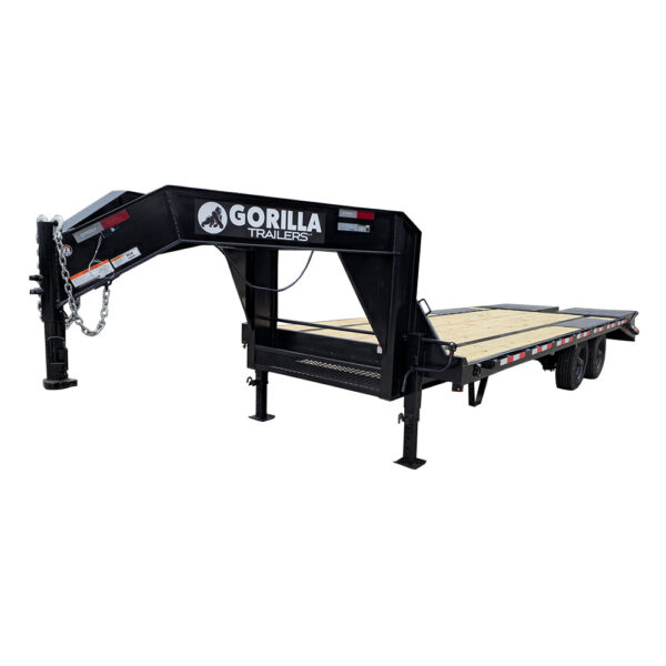 8.5x25 Gooseneck Deckover Dovetail Trailer (2) 10K Axles King Kong Ramps