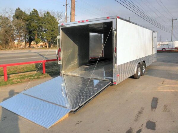 Enclosed Trailer 8.5' X 24' White - Cargo Bike Car Hauler Storage - Image 11