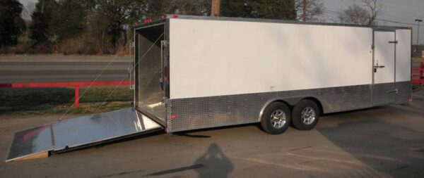 Enclosed Trailer 8.5' X 24' White - Cargo Bike Car Hauler Storage - Image 6