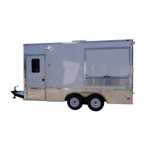 8.5' x 16' Concession Food Trailer White Event Catering