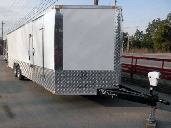 Enclosed Trailer 8.5' X 24' White - Cargo Bike Car Hauler Storage - Image 3