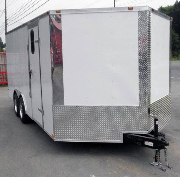 Enclosed Trailer 8.5'x18' White - Equipment Hauler Storage - Image 3