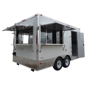 8.5' x 16' Concession Food Trailer White Event Catering
