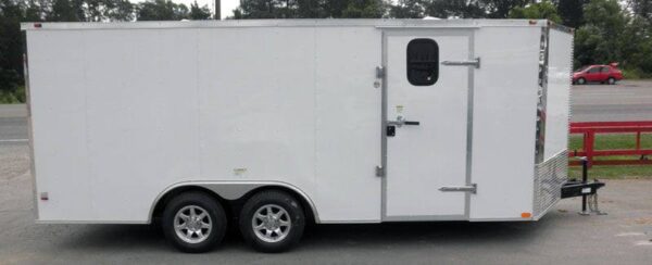 Enclosed Trailer 8.5'x18' White - Equipment Hauler Storage - Image 5