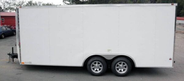 Enclosed Trailer 8.5'x18' White - Equipment Hauler Storage - Image 4
