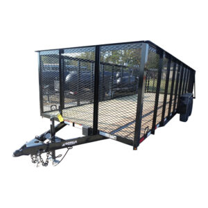 7x20 Straight Deck Utility Trailer 4ft Mesh Sides (2) 3,500lb Axles