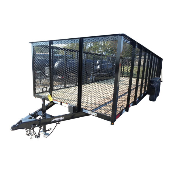 7x20 Straight Deck Utility Trailer 4ft Mesh Sides (2) 3,500lb Axles