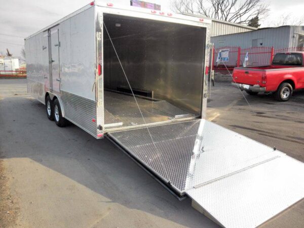 Enclosed Trailer 8.5' X 24' White - Cargo Bike Car Hauler Storage - Image 13