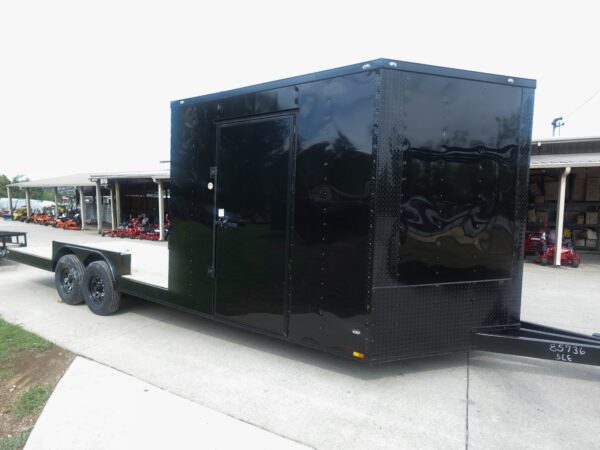 8.5x24 Hybrid Enclosed Trailer V-Nose (2) 7,000lb Axles Storage - Image 10