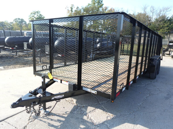 7x20 Straight Deck Utility Trailer 4ft Mesh Sides (2) 3,500lb Axles - Image 3