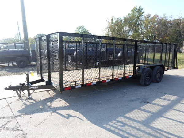 7x20 Straight Deck Utility Trailer 4ft Mesh Sides (2) 3,500lb Axles - Image 4