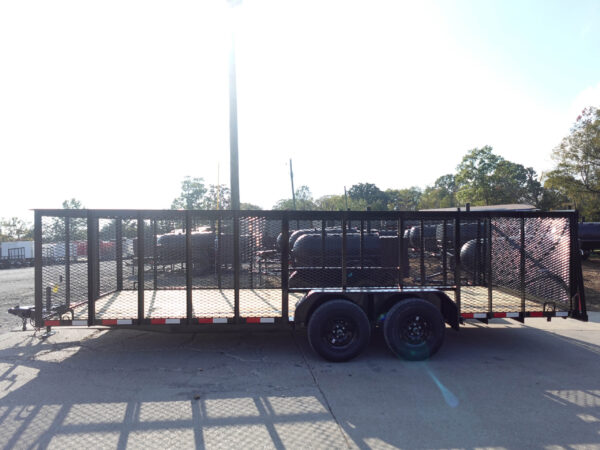 7x20 Straight Deck Utility Trailer 4ft Mesh Sides (2) 3,500lb Axles - Image 5