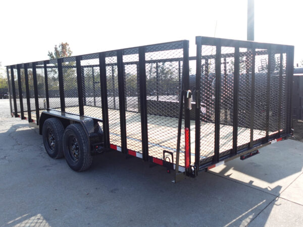 7x20 Straight Deck Utility Trailer 4ft Mesh Sides (2) 3,500lb Axles - Image 7