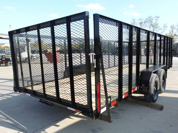 7x20 Straight Deck Utility Trailer 4ft Mesh Sides (2) 3,500lb Axles - Image 9