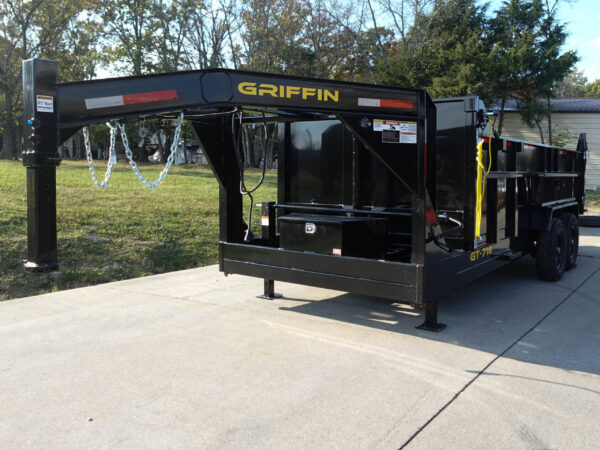 7x16 Gooseneck Telescopic Dump Trailer with 3ft Sides (2) 7K Axles - Image 3