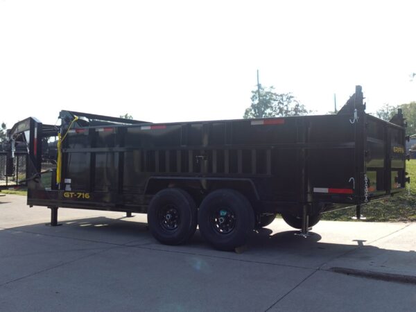 7x16 Gooseneck Telescopic Dump Trailer with 3ft Sides (2) 7K Axles - Image 5