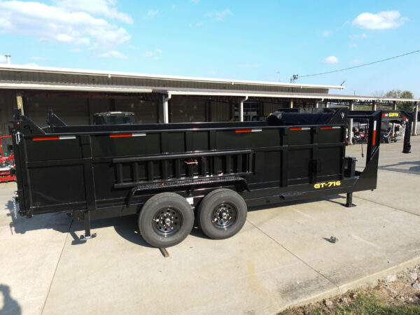 7x16 Gooseneck Telescopic Dump Trailer with 3ft Sides (2) 7K Axles - Image 7