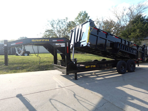 7x16 Gooseneck Telescopic Dump Trailer with 3ft Sides (2) 7K Axles - Image 15