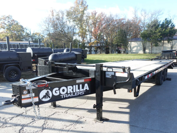 8.5x25 IBeam Deckover Dovetail Trailer (2) 10K Axles King Kong Ramps - Image 3