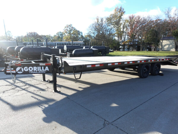 8.5x25 IBeam Deckover Dovetail Trailer (2) 10K Axles King Kong Ramps - Image 4