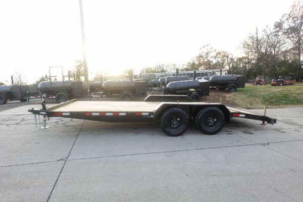 7x18 Wood Deck Car Hauler (2) 3500lb Axle w/ Brake and Ramps - Image 4