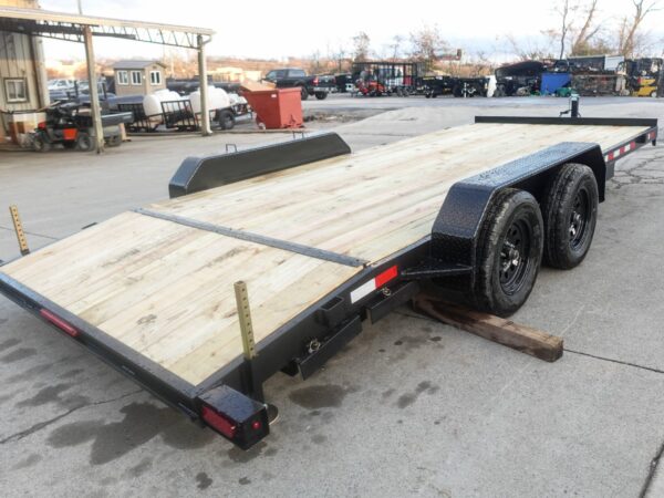 7x18 Wood Deck Car Hauler (2) 3500lb Axle w/ Brake and Ramps - Image 10