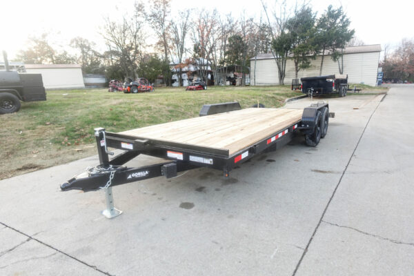 7x20 Wood Deck Car Hauler (2) 5200lb Axle w/ Brake and Ramps - Image 3