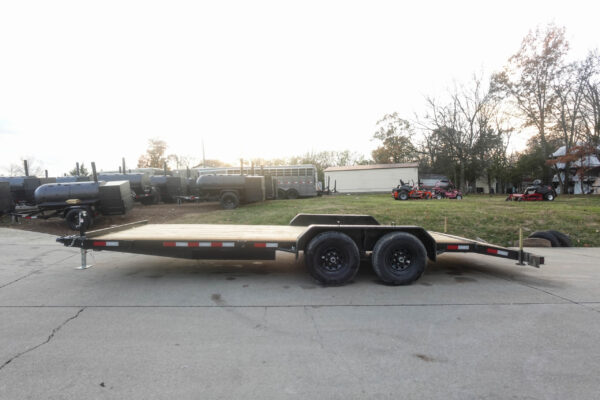 7x20 Wood Deck Car Hauler (2) 5200lb Axle w/ Brake and Ramps - Image 4