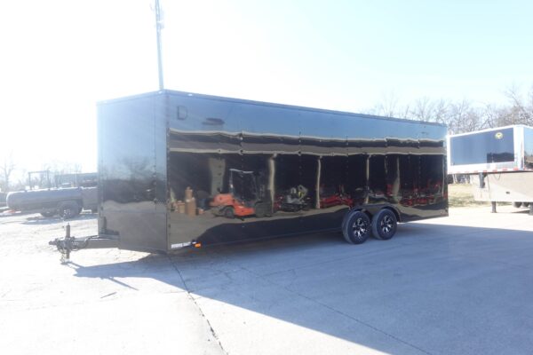 8.5x24 Black V-Nose Enclosed Trailer - Image 4