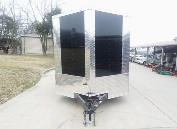 7x20 Black V-nose Hybrid Enclosed Trailer (2) 7K Axles - Image 4