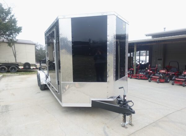 7x20 Black V-nose Hybrid Enclosed Trailer (2) 7K Axles - Image 5