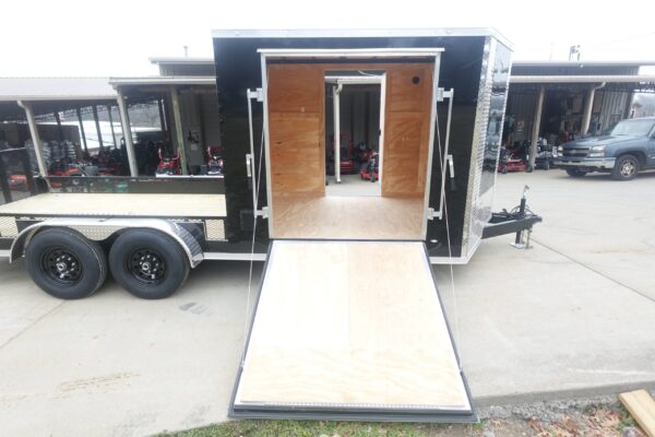 7x20 Black V-nose Hybrid Enclosed Trailer (2) 7K Axles - Image 21