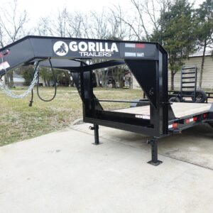 7x14 Gooseneck Equipment Trailer (2) 7K Axles with Stand-Up Ramps