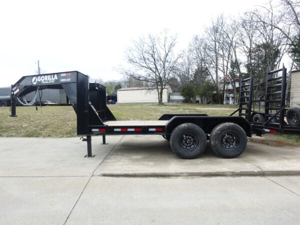 7x14 Gooseneck Equipment Trailer (2) 7K Axles with Stand-Up Ramps - Image 3
