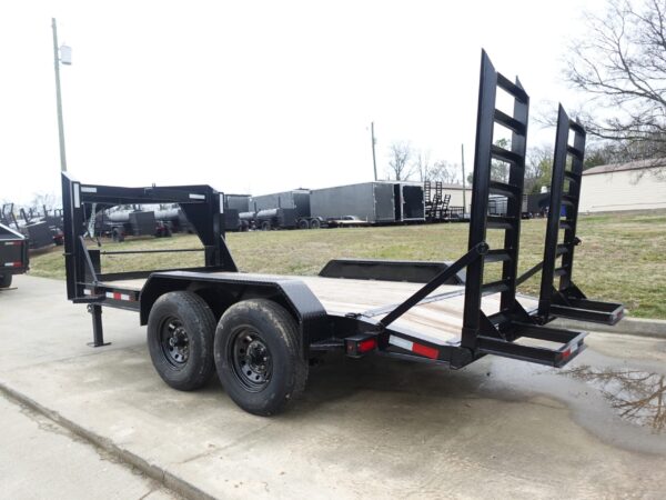 7x14 Gooseneck Equipment Trailer (2) 7K Axles with Stand-Up Ramps - Image 4